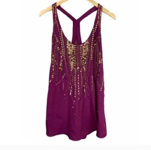 FREE PEOPLE Ella's Embellished Bead Sequin slip dree
